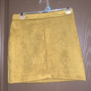 Burnt gold velvet mini skirt